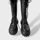 Botas Altas Mujer Negras con Cordones y Suela Track