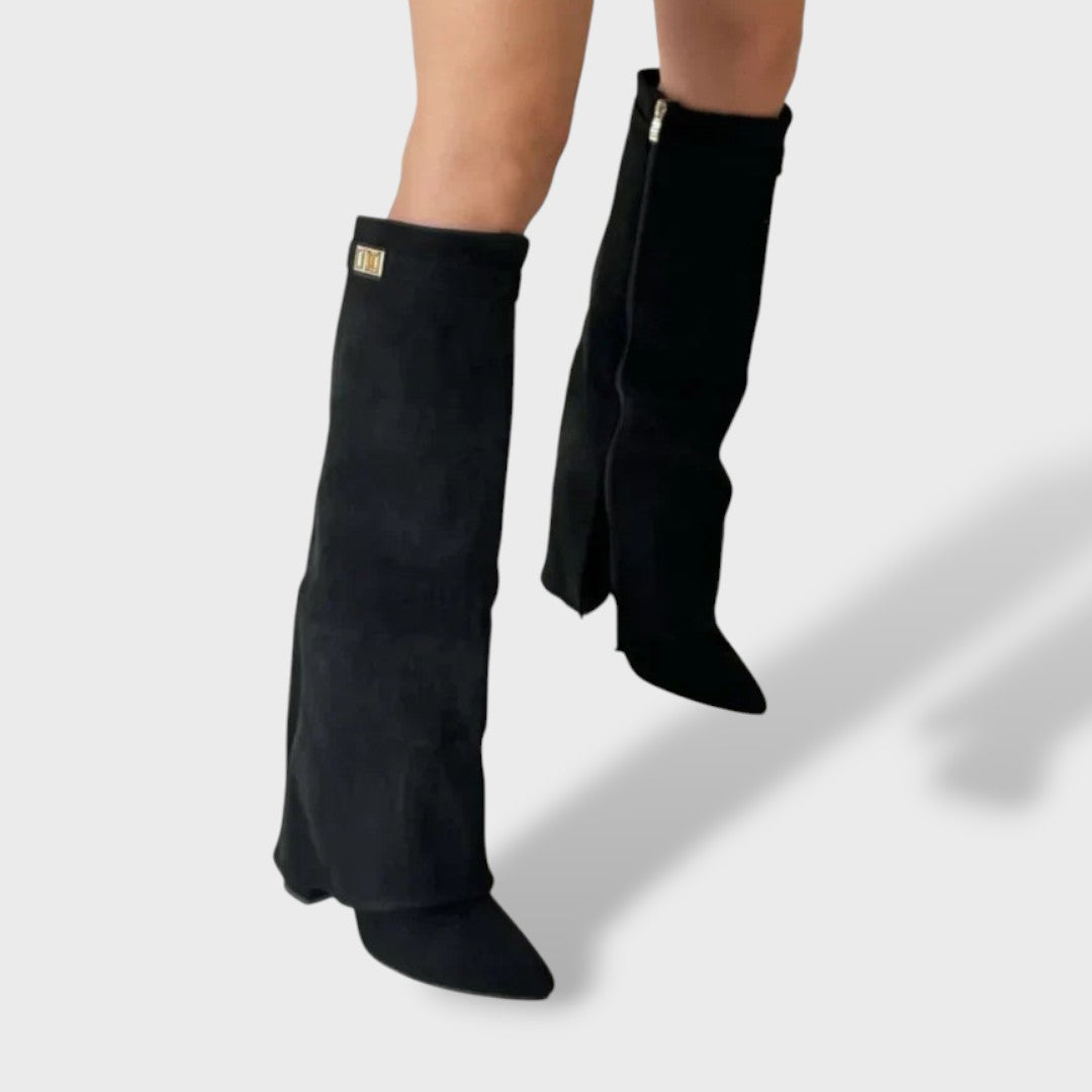 Cristela Botas cowboy mujer altura rodilla, botas de moda, primer plano | Moda Acosta