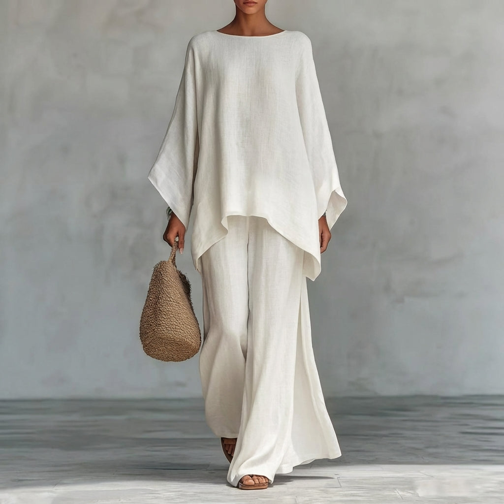 Celeste Soft Touch, conjunto de moda, detalle de tela | Moda Acosta