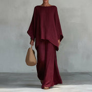 Celeste Soft Touch, conjunto de moda, vista trasera | Moda Acosta
