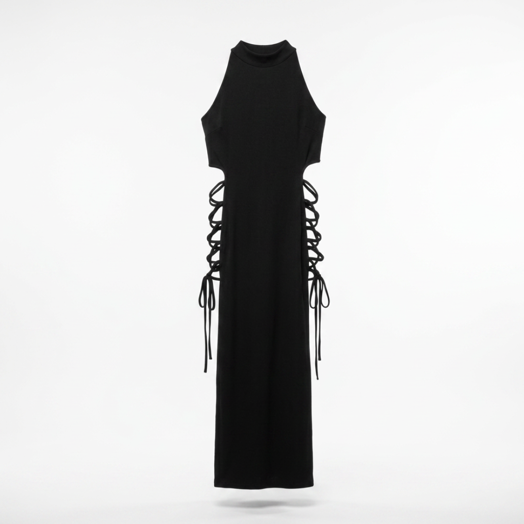 Vestido Nocturno Lace, vestido elegante, vista lateral | Moda Acosta