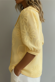 Elegante blusa floral, blusa elegante, vista lateral | Moda Acosta