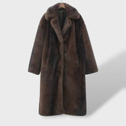 Abrigo Largo de Pelo Sintético Elegante, abrigo de invierno, vista trasera | Moda Acosta