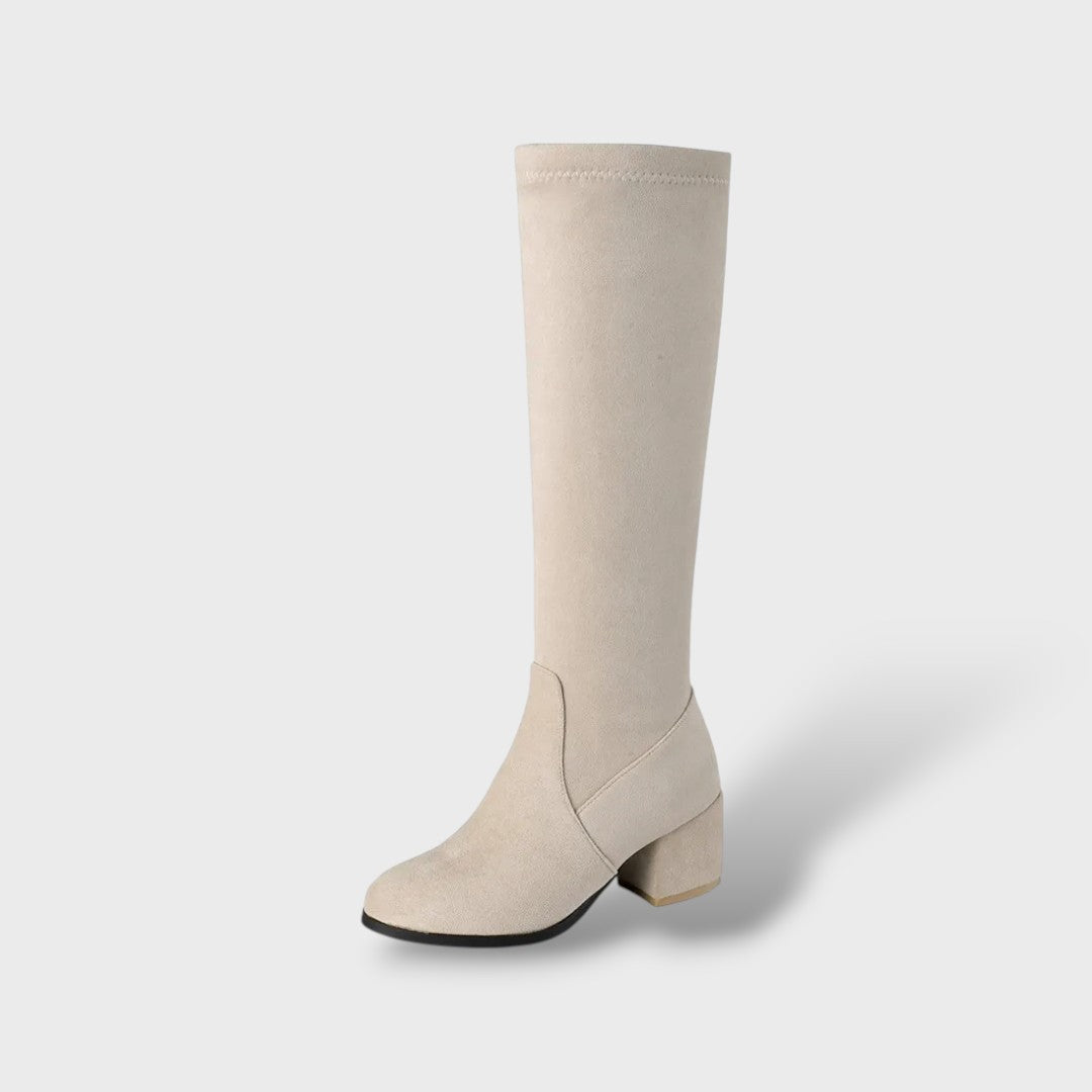 Botas Altas con Tacón Grueso y Cremallera Lateral, Tacones, vista frontal | Moda Acosta