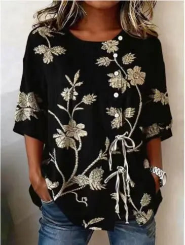 Celestina | Blusa floral elegante, blusa elegante, vista frontal | Moda Acosta