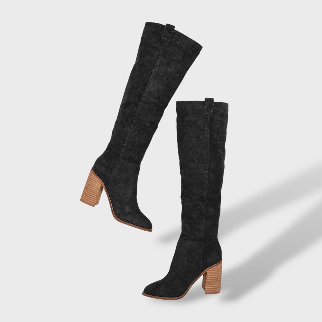 Botas Slouch Mujer Ante con Tacón, Tacones, look completo | Moda Acosta