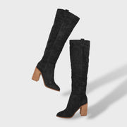 Botas Slouch Mujer Ante con Tacón, Tacones, look completo | Moda Acosta