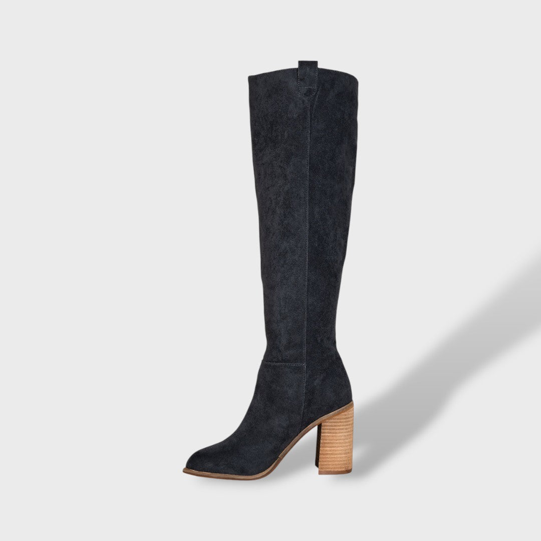 Botas Slouch Mujer Ante con Tacón, Tacones, vista frontal | Moda Acosta