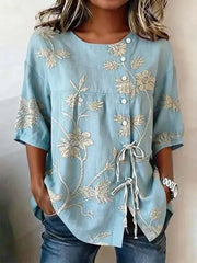 Celestina | Blusa floral elegante, blusa elegante, combinación de outfit | Moda Acosta