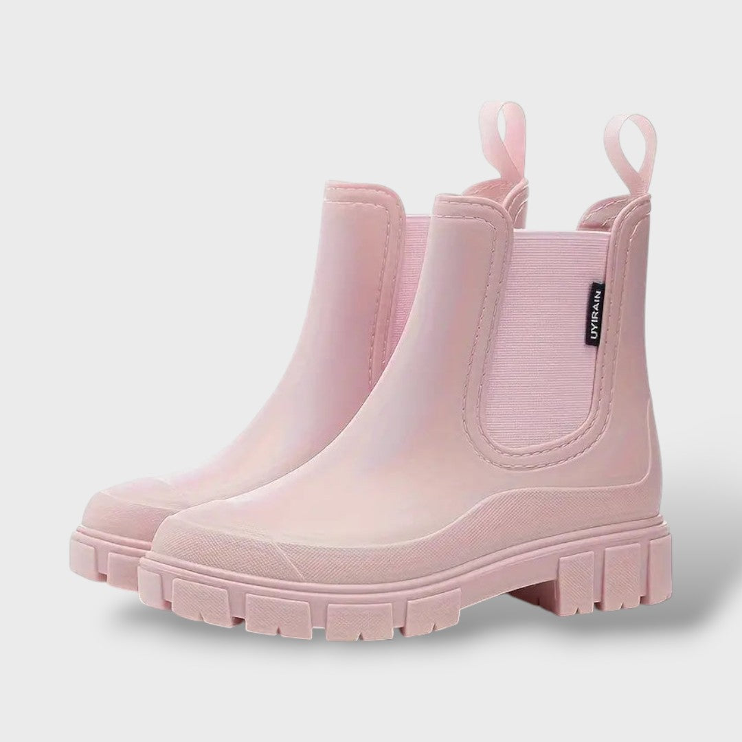 Botas de Lluvia Impermeables de Moda para Damas, botas de moda, vista lateral | Moda Acosta