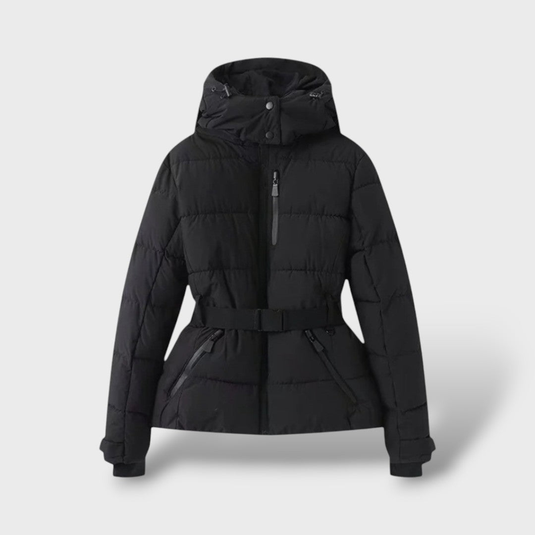 Chaqueta Acolchada con Cinturón Impermeable, abrigo de invierno, estilo puesto | Moda Acosta