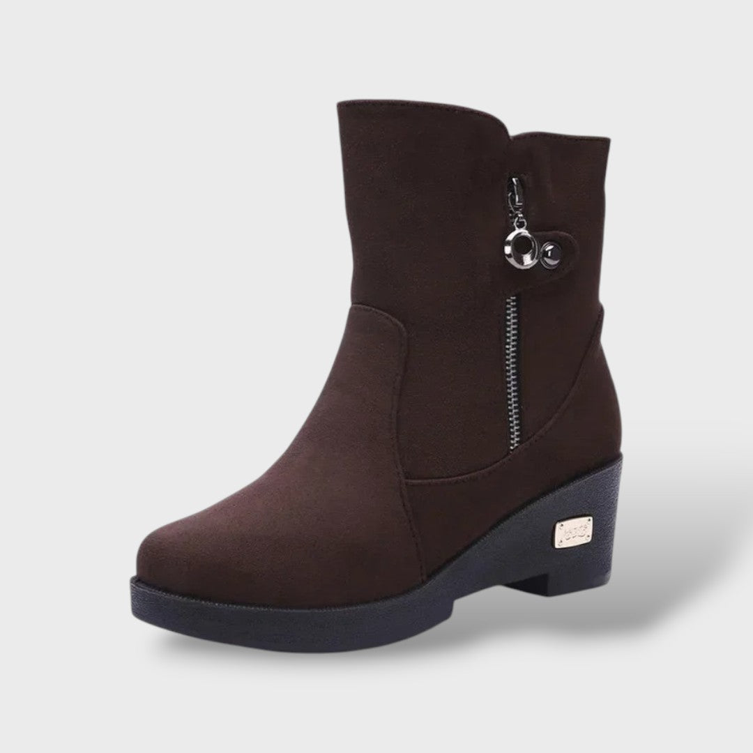 Botines Invierno Mujer Plataforma, botas de moda, detalle de tela | Moda Acosta