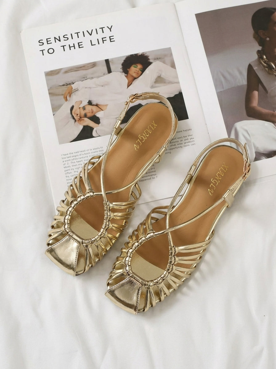 Sandalias Noa (Verano Mediterráneo), sandalias de verano, detalle de tela | Moda Acosta
