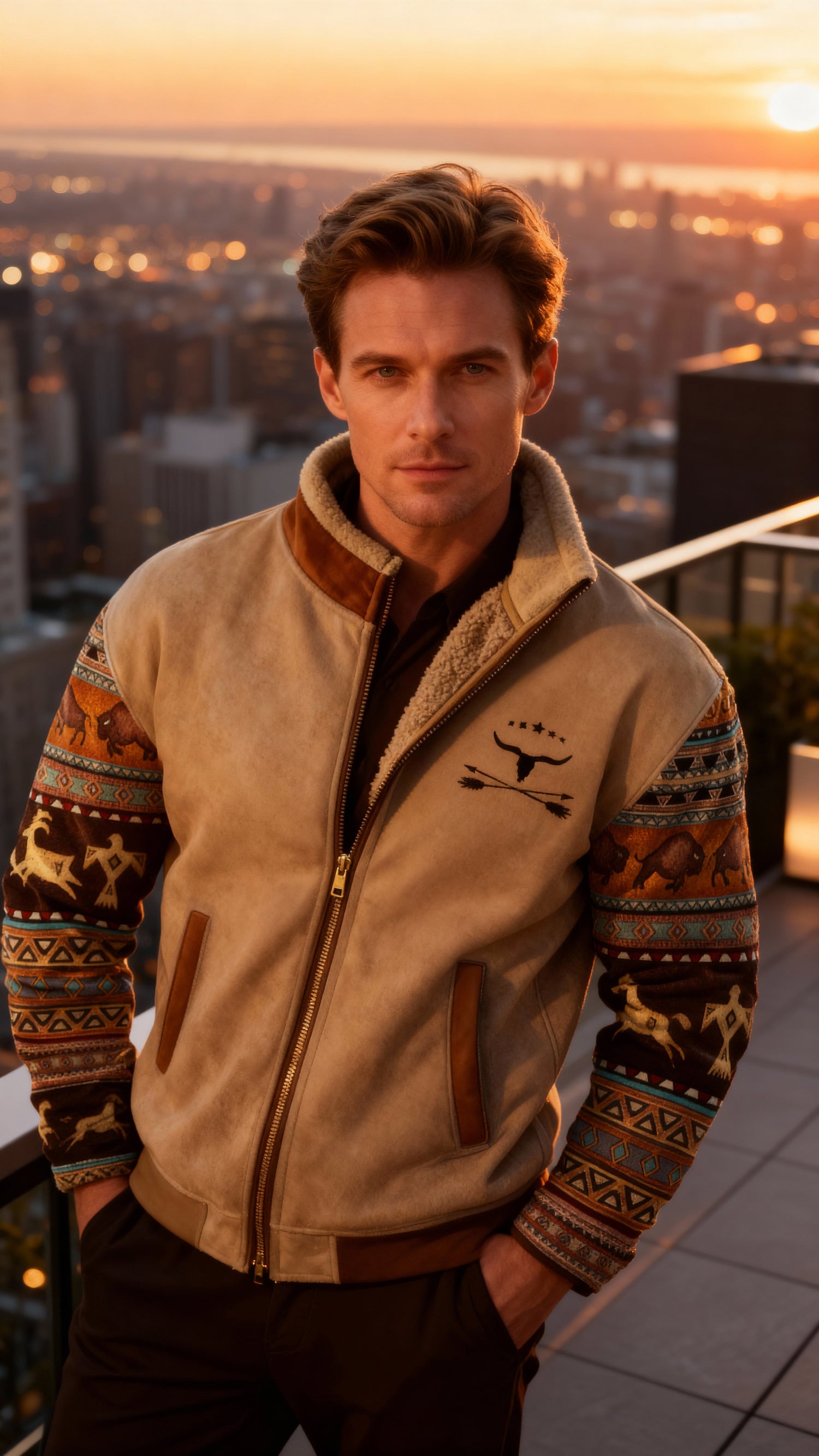 Celeste Premium, abrigo de invierno, vista frontal | Moda Acosta