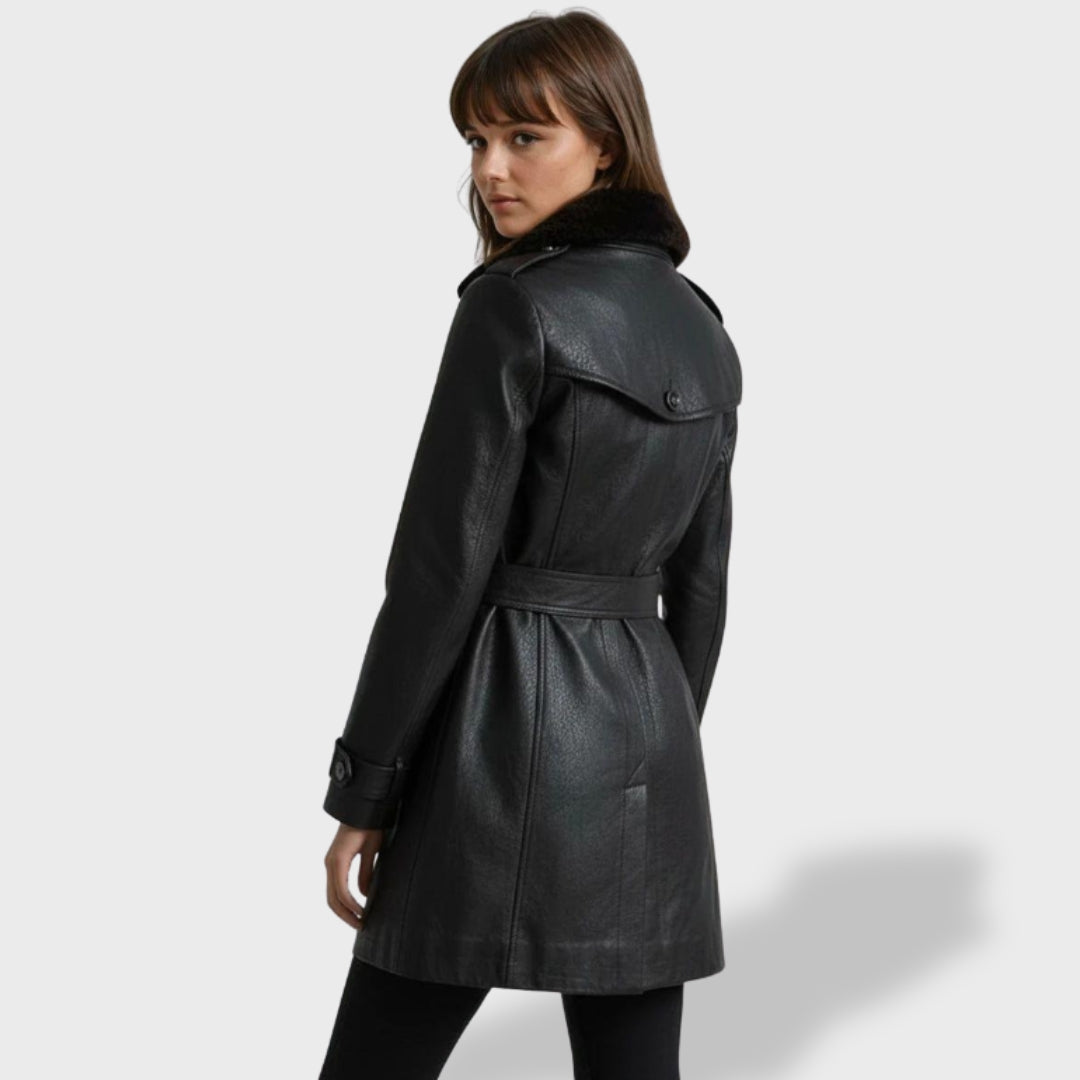 Sofía | Abrigo Moderno de Mujer para Elegancia y Versatilidad, abrigo de invierno, detalle de tela | Moda Acosta