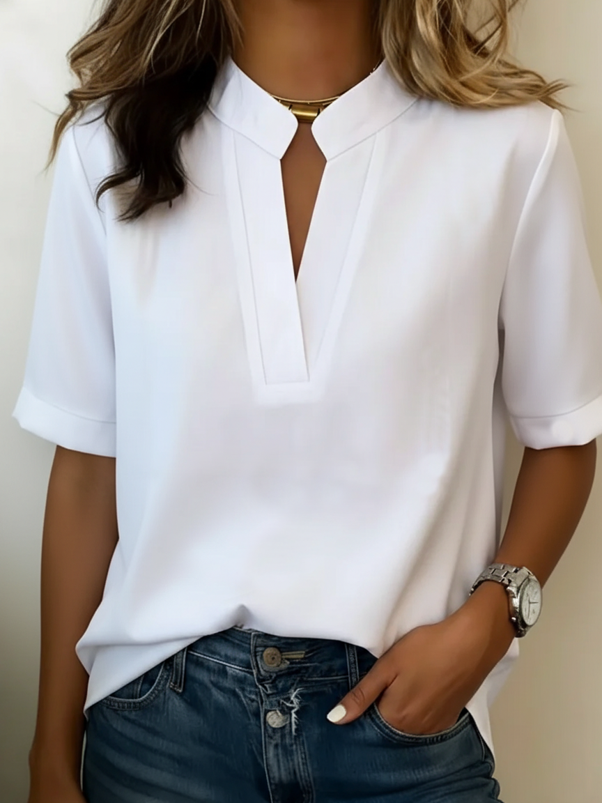 Élise — Blusa elegante con cuello refinado, detalle de tela | Moda Acosta