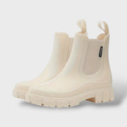 Botas de Lluvia Impermeables de Moda para Damas, botas de moda, detalle de tela | Moda Acosta