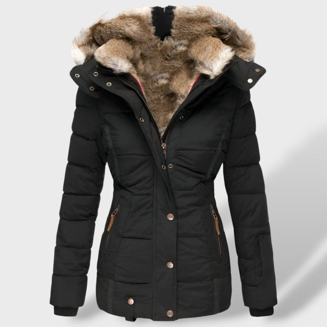 Sofía | Chaqueta plumas mujer, abrigo de invierno, primer plano | Moda Acosta