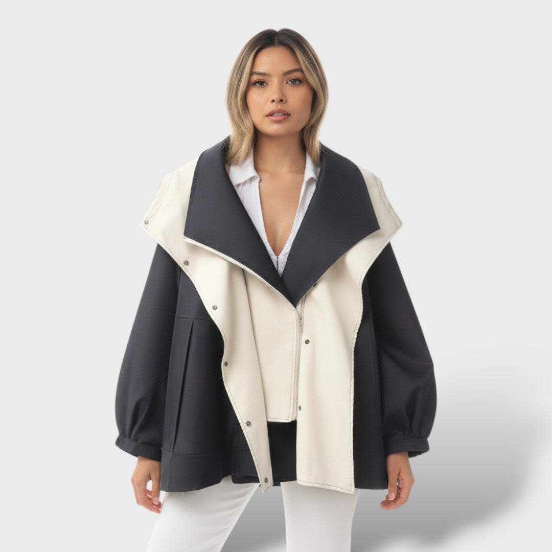 Trench elegante de algodón encerado resistente al agua, abrigo de invierno, vista lateral | Moda Acosta
