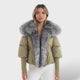 Chaqueta acolchada con cuello de piel sintética