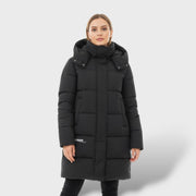 Abrigo Acolchado Mujer Largo con Capucha Elegant, abrigo de invierno, vista frontal | Moda Acosta