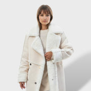 Abrigo Polar Largo Mujer Ava Elegante y Cálido, abrigo de invierno, vista frontal | Moda Acosta