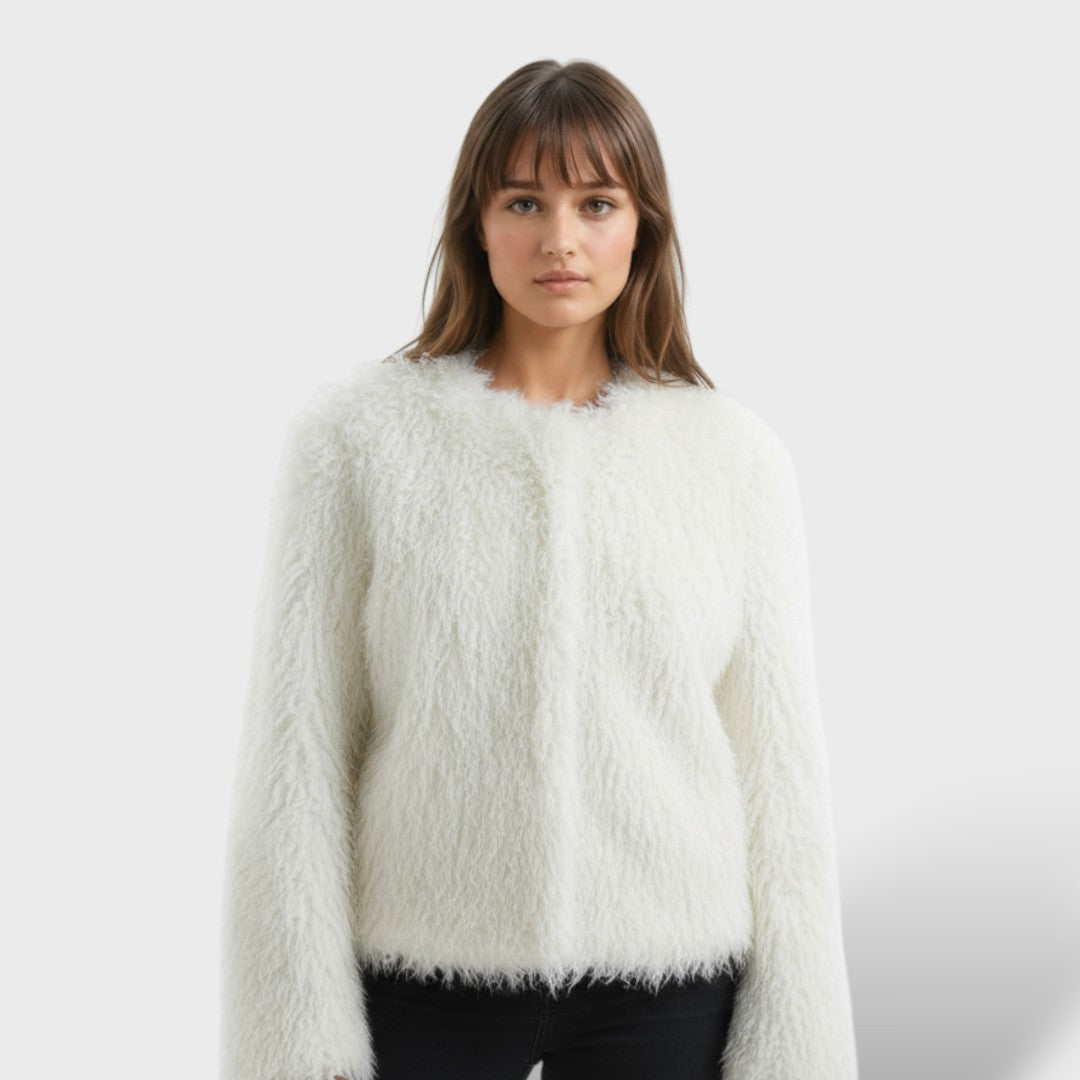 Abrigo de Piel Sintética Mujer, abrigo de invierno, vista lateral | Moda Acosta