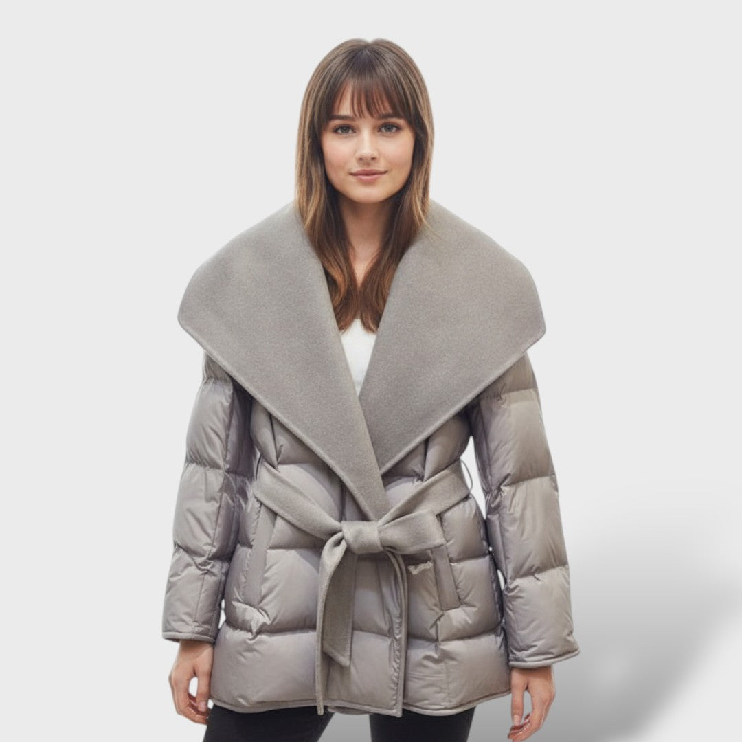 Abrigo de Invierno Mujer Lana y Plumón, detalle de tela | Moda Acosta