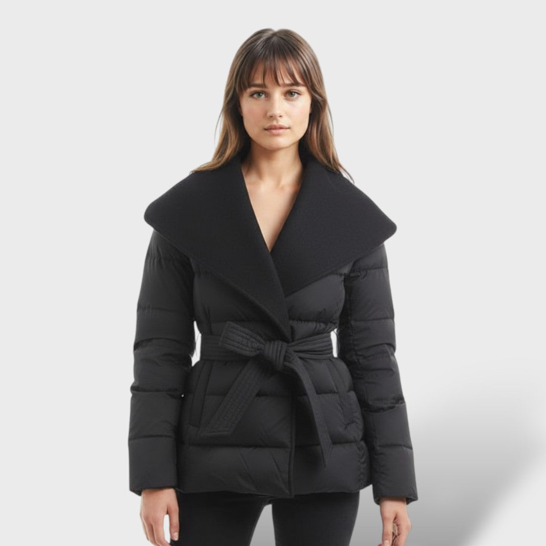 Abrigo de Invierno Mujer Lana y Plumón, vista lateral | Moda Acosta