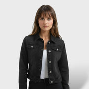 Chaqueta Vaquera Mujer Slim Fit, abrigo de invierno, detalle de tela | Moda Acosta