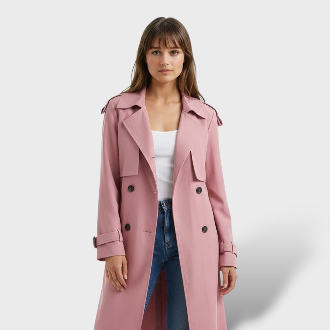 Abrigo Trench Largo Elegante para Damas