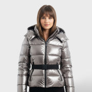 Chaqueta Acolchada con Cinturón Impermeable, abrigo de invierno, vista lateral | Moda Acosta