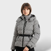 Chaqueta Acolchada con Cinturón Impermeable, abrigo de invierno, vista frontal | Moda Acosta
