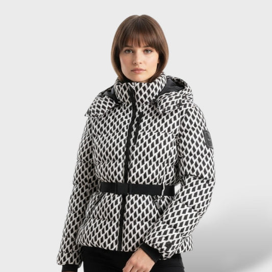 Chaqueta Acolchada con Cinturón Impermeable