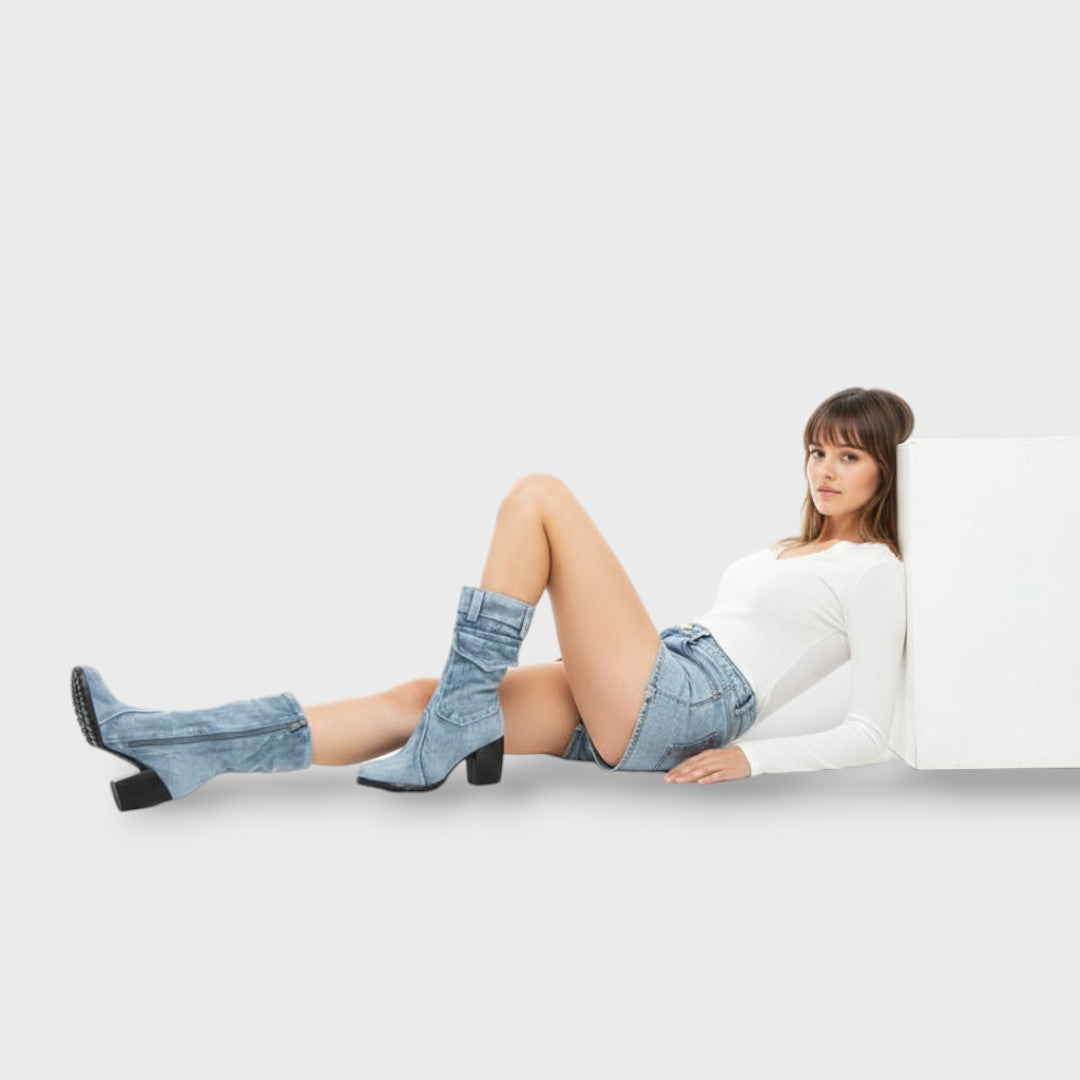 Botas Cowboy Mujer Tacón Alto Denim, Tacones, color disponible | Moda Acosta