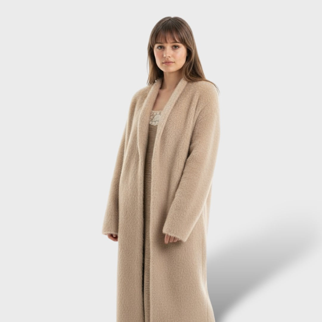 Abrigo Largo de Cachemira Luxe para Damas, abrigo de invierno, vista trasera | Moda Acosta