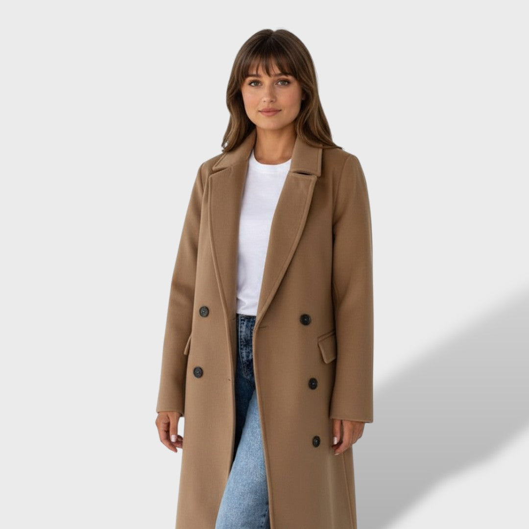 Abrigo Largo Mujer Doble Botonadura, abrigo de invierno, look completo | Moda Acosta