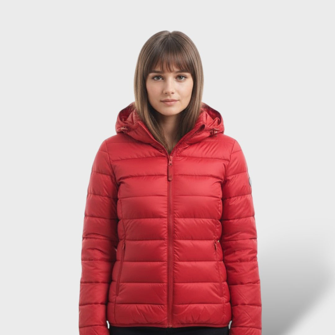 Chaqueta Acolchada Ligera de Plumas Mujer, abrigo de invierno, look completo | Moda Acosta