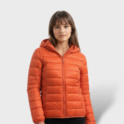 Chaqueta Acolchada Ligera de Plumas Mujer, abrigo de invierno, combinación de outfit | Moda Acosta