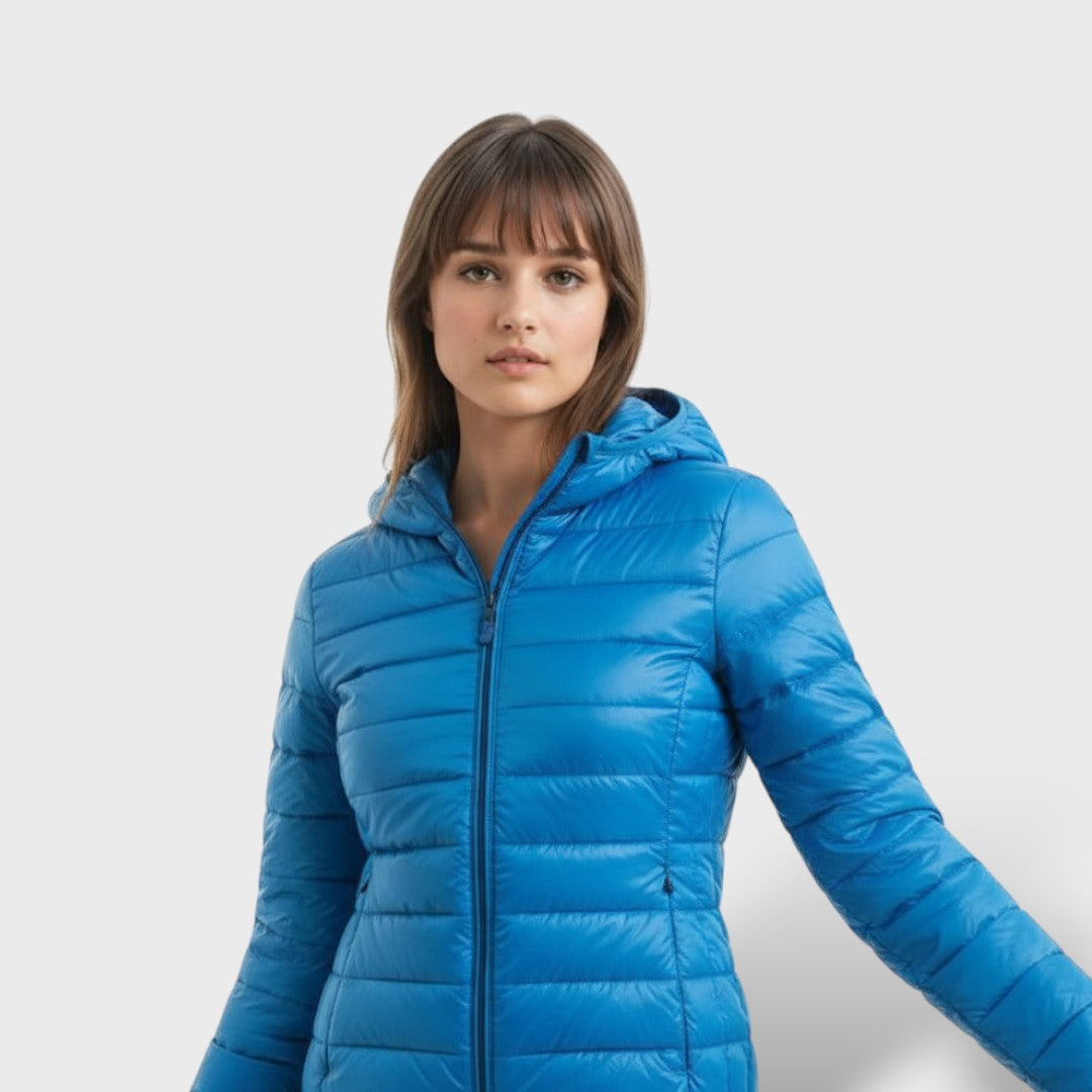 Chaqueta Acolchada Ligera de Plumas Mujer, abrigo de invierno, acabado y textura | Moda Acosta