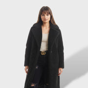 Abrigo Teddy Largo Mujer | Cálido y con Estilo, abrigo de invierno, detalle de tela | Moda Acosta