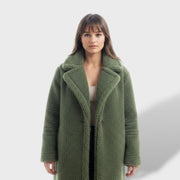 Abrigo Teddy Largo Mujer | Cálido y con Estilo, abrigo de invierno, vista trasera | Moda Acosta