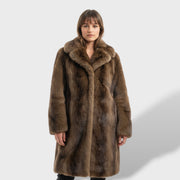 Abrigo Largo de Pelo Sintético Elegante, abrigo de invierno, vista frontal | Moda Acosta