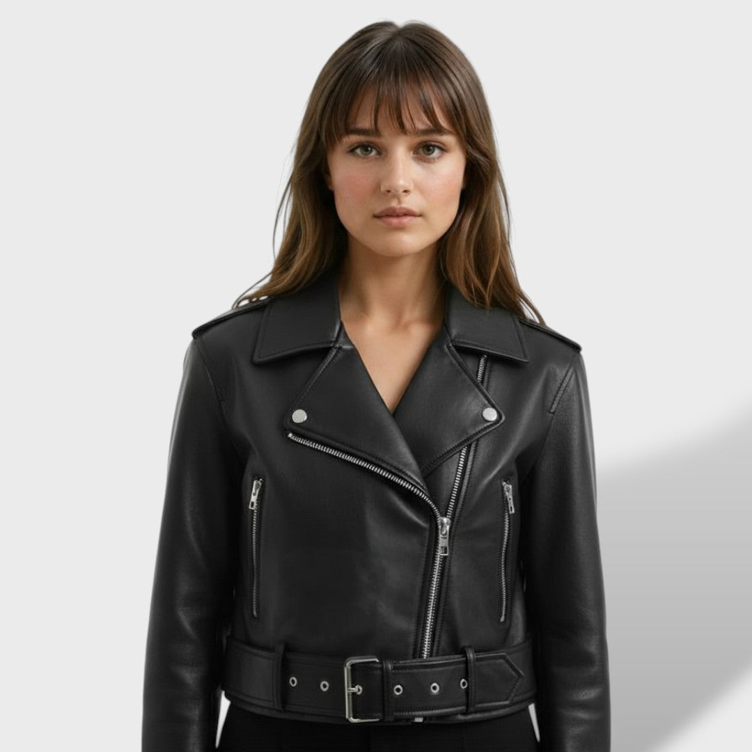 Cazadora de Polipiel Mujer Oversize, abrigo de invierno, detalle de tela | Moda Acosta