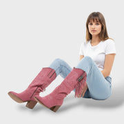 Botas Cowboy Altas – Tacón y Hebilla, Tacones, look completo | Moda Acosta