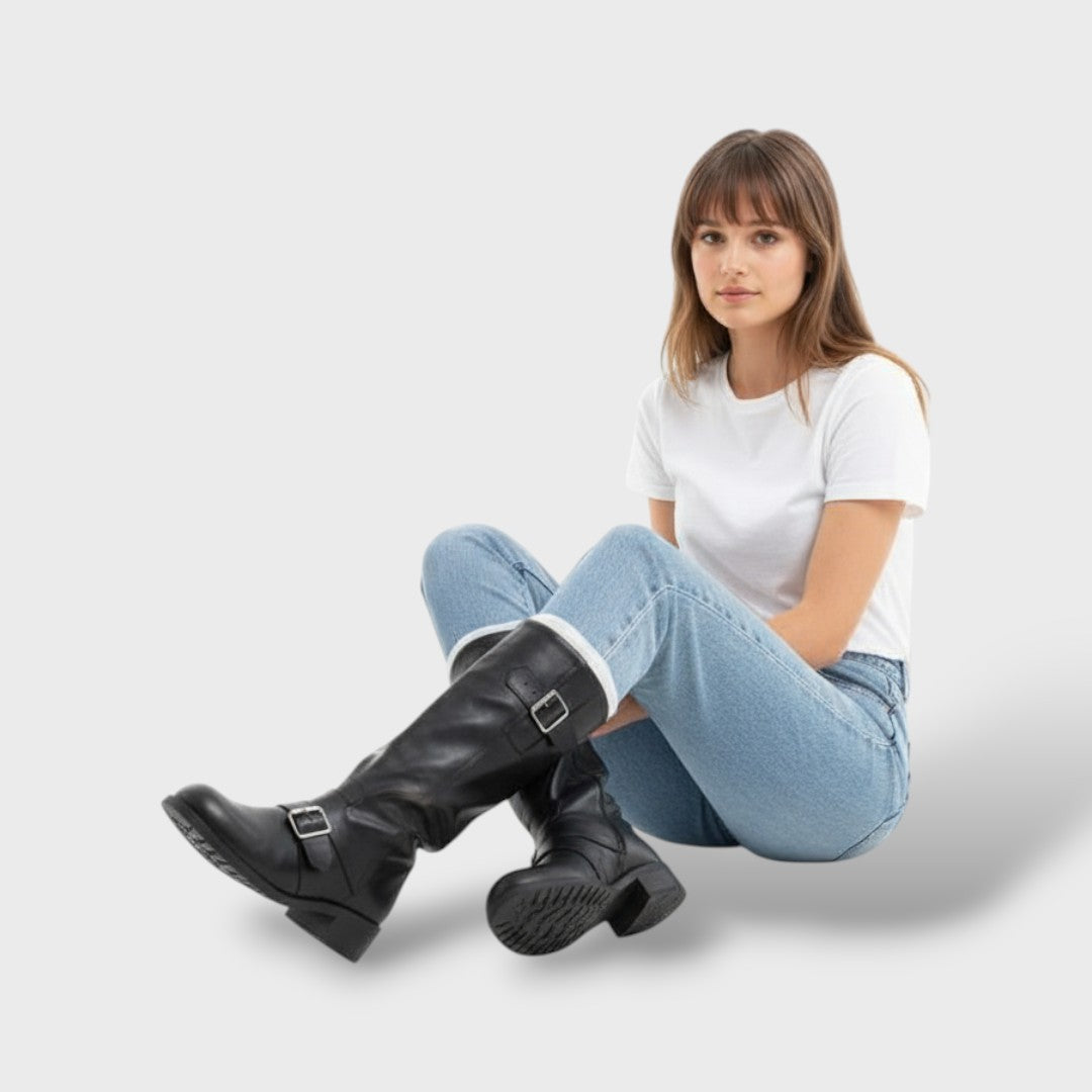 Botas altas punk mujer con plataforma, botas de moda, vista lateral | Moda Acosta