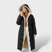 Abrigo reversible negro mujer invierno, abrigo de invierno, vista frontal | Moda Acosta