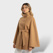 Abrigo largo de lana mujer elegante, abrigo de invierno, vista trasera | Moda Acosta