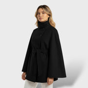 Abrigo largo de lana mujer elegante, abrigo de invierno, vista lateral | Moda Acosta