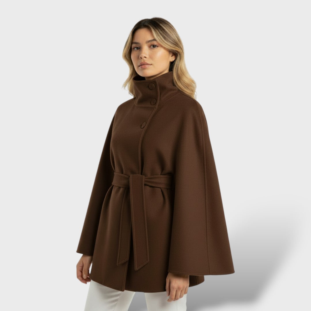 Abrigo largo de lana mujer elegante, abrigo de invierno, vista frontal | Moda Acosta